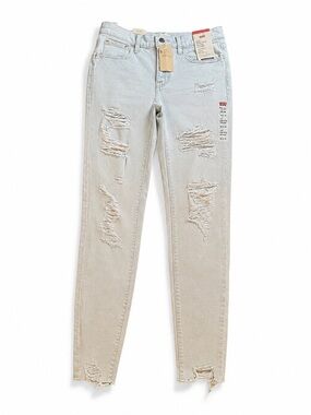 Levi's NWT720 High Rise Super Skinny Jeans Light Wash Distressed Stretch Denim